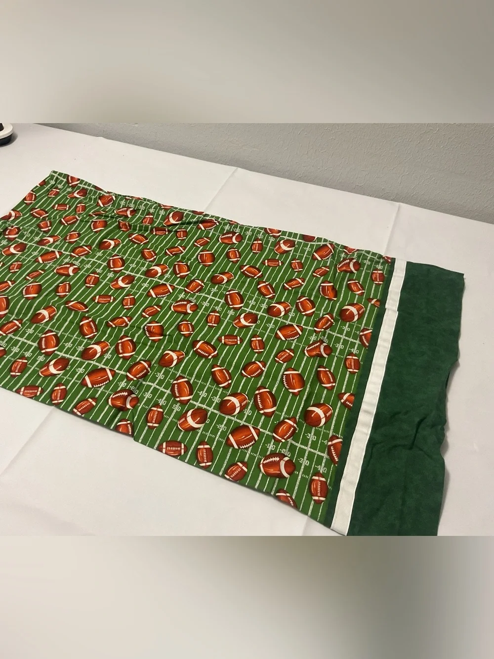 Green Football Field Standard Pillow Case Youth Boys Sports Bed Bedroom Decor